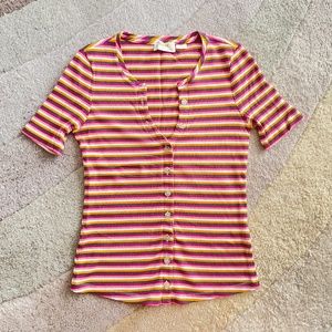 Maeve Anthropologie ribbed striped top size XS